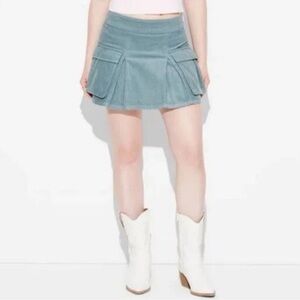 Wild‎ Fable Women’s Corduroy Blue Cargo Mini Skirt